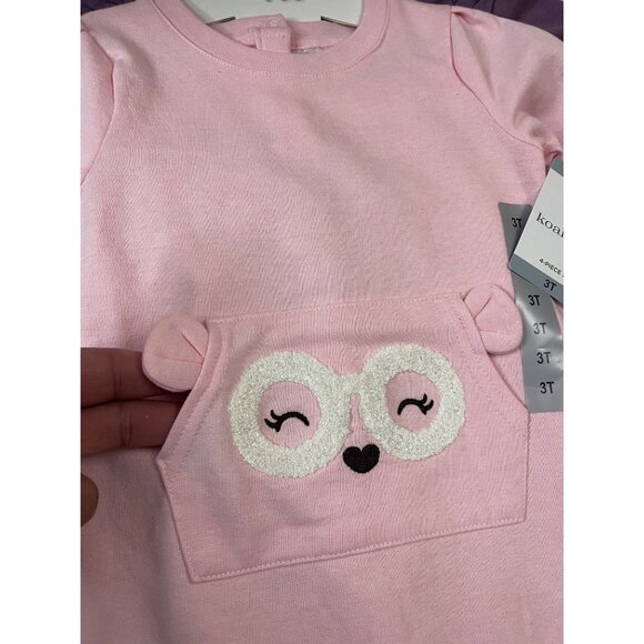 Koala Kids 4-Piece Girls 3T Set: Dress Purple, Leggings, Pink Tunic NWT - Picture 3 of 13